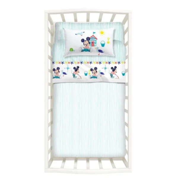 Lenzuola Baby Mickey Baby Unica in Cotone