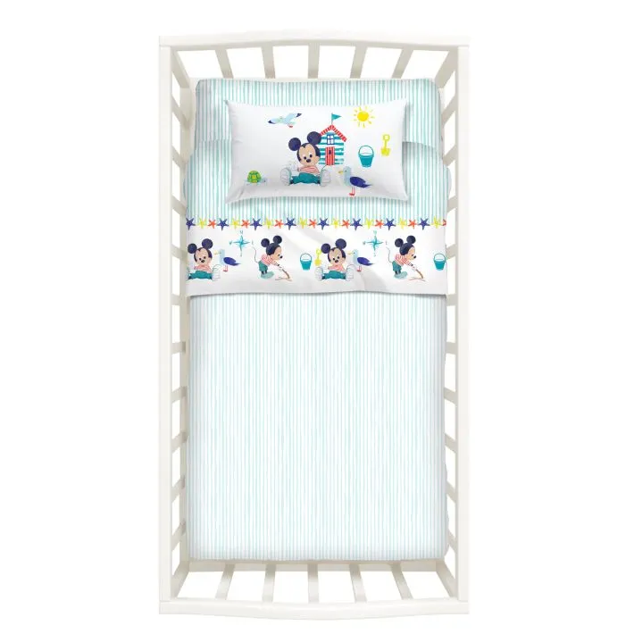 Lenzuola Baby Mickey Baby Unica in Cotone