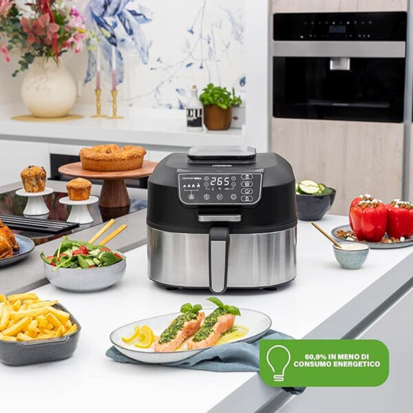 Princess - Friggitrice ad Aria 182092 Grill Airfryer 5,6L - immagine 4