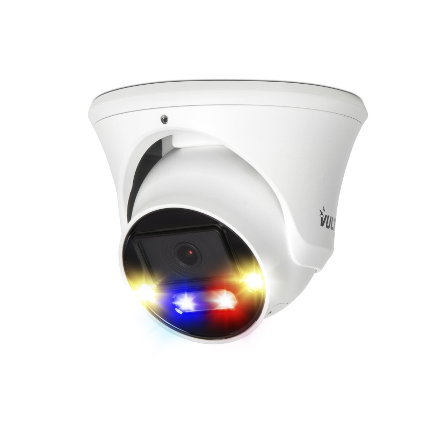 IP Camera ProSense 5MP 16:9 Dome Showcolor Deterrenza Attiva Ottica Fissa 2,8 mm POE-IP67-H265+ WDR 120dB Con Microfono-Slot SD